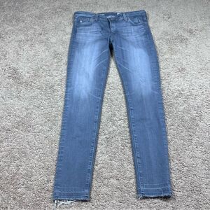AG Adriano Goldschmied The Legging Super Skinny Ankle Jeans Gray Size 28R